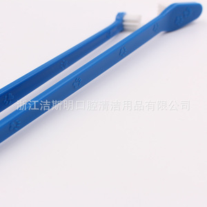 Custom Colored 3 Head Nylon Bristles <b>Pet</b> Toothbrush Soft Rubber Handle Manual <b>Brush</b> For General Use - Product Image 5