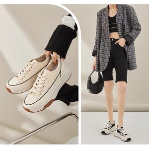 Zapatos Mocasines con Cordones para Mujer, Suela Gruesa, Plataforma de Lona, Suela de Goma, Planos, Primavera, Verano, Invierno, Novedad 2024 - Product Image 2