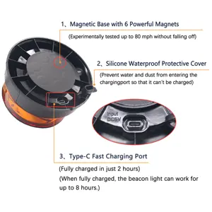Monirf Wireless LED luce stroboscopica di emergenza veicoli ambra Cordless Beacon luce ricaricabile magnetico spia di avvertimento per camion