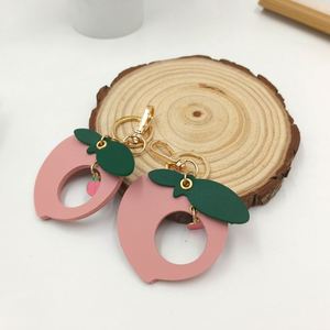 Llavero de piel sintética rosa con diseño de fruta, elegante y original, para bolso, regalo, amuleto de piel, ideal para regalar - Product Image 4