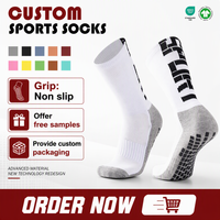 Chaussettes de sport antidérapantes personnalisées avec logo OEKO-TEX, haute élasticité, respirantes, mi-mollet, pour l'entraînement, vente en gros OEM/ODM prise en charge