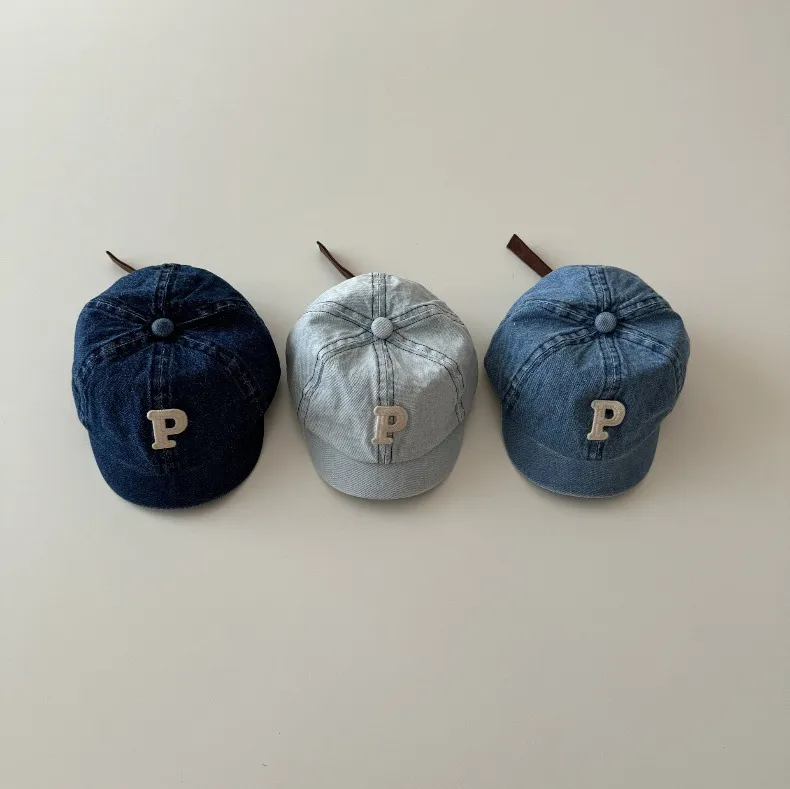 बिक्री के लिए नई डिज़ाइन वाली बेबी किड्स बेसबॉल कैप डेनिम टोपी समायोज्य