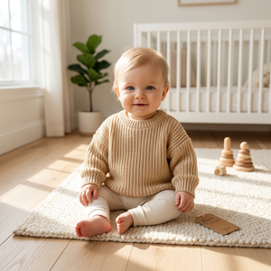 <span class=keywords><strong>Pull</strong></span> en tricot Pinuotu pour bébé, automne-hiver, manches longues, chemisiers, pulls pour enfants, filles et garçons, tricots pour nouveau-nés, pulls unis - Product Image 2