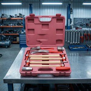 Kit d'outils de réparation de panneau de carrosserie de 9 pièces avec poignées en bois Outils de véhicule pour battre les marteaux - Product Image 3