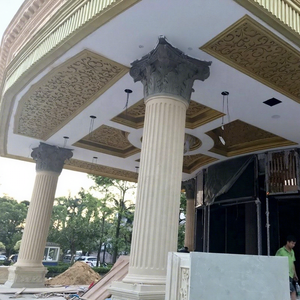 Poteau décoratif de portail de villa en béton préfabriqué, avec capiteaux corinthiens élégamment sculptés, pour la rénovation extérieure résidentielle de luxe - Product Image 1