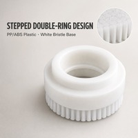 Bague de roulement en plastique blanche à étages, Ø ext. 50 mm, hauteur 30 mm, en PP/ABS, accessoire pour brosse à rouleau, poils personnalisés