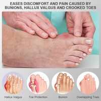 Set Korektor Bunion Besar Ortopedi Abu-abu yang Dapat Disesuaikan, Anti Selip, Bahan Tekstil, untuk Wanita/Pria, Satu Ukuran, Logo Dapat Disesuaikan, 2 X Pelurus Jari Kaki