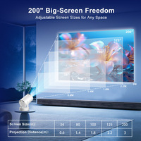 Mini-projecteur portable HY300 Ultra 170 ANSI avec haut-parleur HIFI, base extérieure, 4K Full HD, courte focale, Android 11, rotation 360°, Wi-Fi