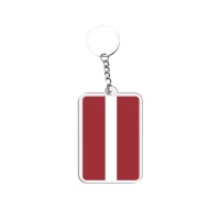 Porte-clés en acrylique et pendentifs, drapeaux de la Lettonie, accessoires pour fans de divers pays