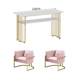 Factory Supply Wholesale Light Luxury Modern Design Style <b>Nail</b> Salon Furniture Set <b>Nail</b> Salon <b>Table</b> and Chair Set - Product Image 4