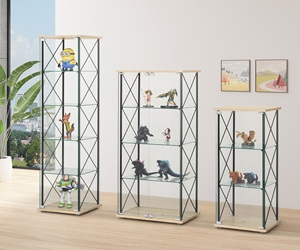 Estanterías para libros de vidrio templado, con revestimiento en polvo, tubo de hierro, estantería de vidrio transparente, para libros de vidrio templado, al por mayor - Product Image 1