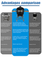 AUPLEX Offre Spéciale Grands Barbecues Kamado en Céramique de 13, 15, 16, 18, 20, 21, 22, 23, 24, 26, 27, 29 Pouces pour Cuisson au Charbon de Bois et Fumage en Extérieur, Idéal pour Plus de 10 Personnes
