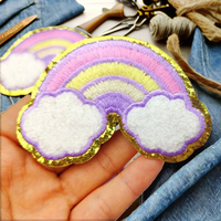 Patch brodé en chenille fait main à thermocoller pour sacs et vêtements