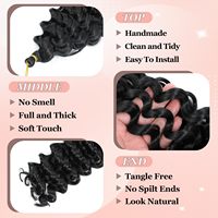 Extensions de cheveux tressés au crochet en fibre haute température de 30 pouces, 120g, style naturel teint, ondulations profondes, pour femmes et filles