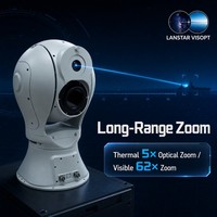 Plateforme optique PTZ à double vision longue portée, objectif visible et thermique 2MP, positionnement haute précision, dispositif d'observation toute la journée