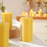 Bougie en cire d'abeille naturelle faite à la main, écologique, aromathérapie, bougie hexagonale en forme de pilier pour la décoration de la maison, la relaxation, cadeau