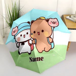 Parapluie pliant personnalisé avec nom d'animal Kawaii, 1 pièce, cadeau mignon pour amis, impression UV, commande unique, Paraguas Personalizado - Product Image 4