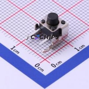 UK-B02124-G6-160 Tactile Switch Bent Lead Through Hole-4P,6x6mm Single Pole Single Throw Round Button 1.6N Right Angle Insert - Product Image 1