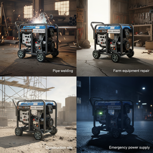 5.5KW Single Cylinder Welding Machine 6KW 5000W 300A 5KW AVR Solid Copper 195F 14L <b>Generator</b> HS6900-300A-diesel Welder *<b>Mobile</b> D - Product Image 5