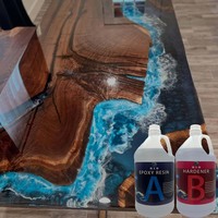 Kit de résine époxy et durcisseur DLD couleur personnalisée pour la construction et la décoration intérieure, tables rivière, s'adaptant à tout thème de design