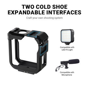 YUANYUJINGMI Jaula para Cámara <span class=keywords><strong>Go</strong></span> <span class=keywords><strong>Pro</strong></span> Max/Ace <span class=keywords><strong>Pro</strong></span> <span class=keywords><strong>Studio</strong></span>/Exterior de Aleación de Aluminio con Doble Zapata Fría y Soporte de Pivote de 1/4 - Product Image 2