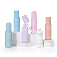 Bouteilles cosmétiques en verre givré avec bouchon rose, 30 ml, prix d'usine