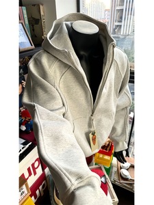Felpa con cerniera a mezza altezza stile americano da uomo, giacca deconstruita di nicchia autunnale, felpa con cappuccio rigida pesante Cleanfit - Product Image 4