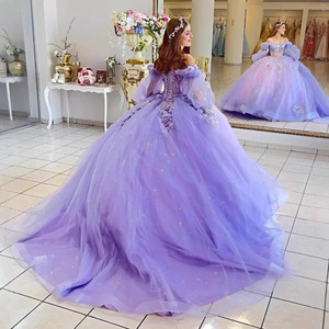 Nuevo <span class=keywords><strong>Vestido</strong></span> <span class=keywords><strong>de</strong></span> Quinceañera Lila, <span class=keywords><strong>Vestido</strong></span> <span class=keywords><strong>de</strong></span> Gala con Hombros Descubiertos, Apliques <span class=keywords><strong>de</strong></span> Encaje, Cuentas, Cristales, Tul, Corsé, Vestidos <span class=keywords><strong>de</strong></span> <span class=keywords><strong>15</strong></span> Años - Product Image 4