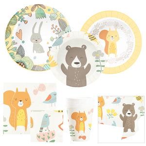 DAMAI New Design Kids Birthday Party <b>Disposable</b> <b>Tableware</b> with Animal Shape Banner Honeycomb Centerpiece Blower Supplie - Product Image 4