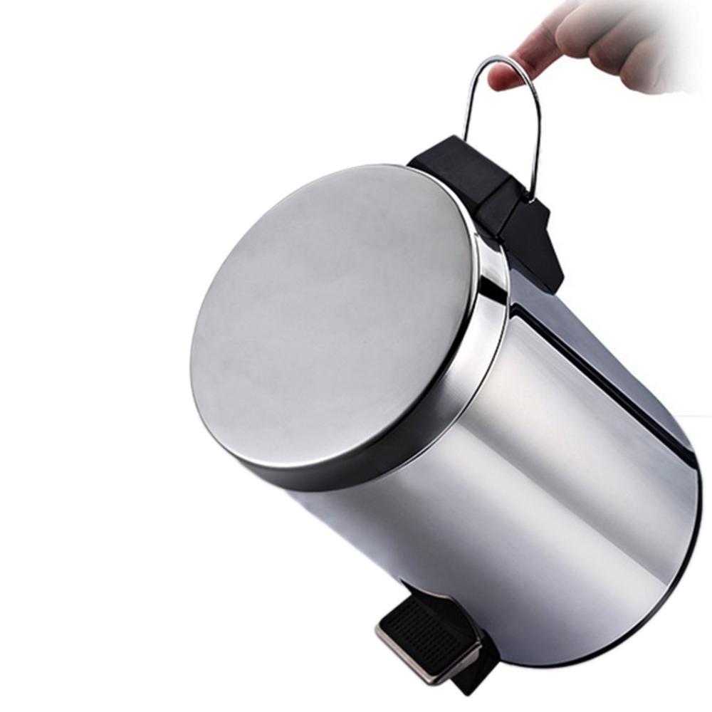 Bonne Vente En Acier Inoxydable 5L Forme Ronde Poubelle À Pédale Pour La Maison et La Cuisine