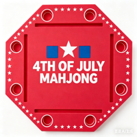 Tapis de Mahjong Octogonal Rouge Flottant Moderne de 33 Pouces pour le 4 Juillet, Pliable en Matériau EVA, Idéal pour le Divertissement Familial et les Cadeaux
