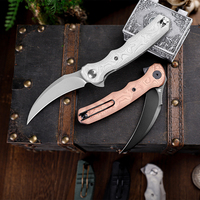 Couteau pliant multifonctionnel TRIVISA Lacerta EDC, lame 14C28N, manche en aluminium avec clip, outil de pêche, de chasse et de camping