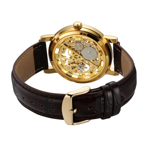 Relojes Mecánicos de Moda T-winner Golden Skeleton para Hombre, Relojes de Pulsera Personalizados de Cuerda Manual, Precio Económico, MOQ Bajo, OEM, Gran Venta - Product Image 4