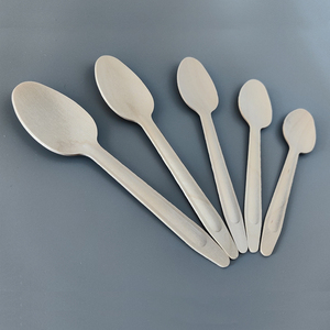 持続可能な環境に優しい製品 テーブルフォークナイフとスプーン トラベルサイズカトラリー 木製使い捨て食器 個包装スプーン - Product Image 6