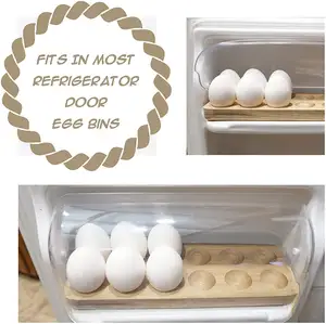Eco-friendly Refrigerator Egg Storage Rack Holder Wooden Desktop Egg Trays