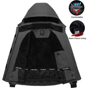 FOXA Men's Waterproof <b>Ski</b> Jacket Fleece Lined Hooded Winter Snow Wear - Product Image 4