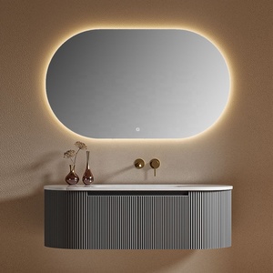 Meuble-lavabo de salle de bain moderne de luxe CE personnalisable avec lavabo en céramique, miroir intelligent et armoire murale – Australie - Product Image 2