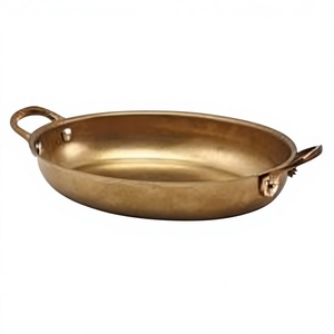 Sartén Ovalada de Cobre Premium de 1-2L para Hotel y Restaurante, Compatible con Gas e Inducción, Diseño Minimalista Portátil, Sin Tapa - Product Image 1