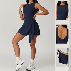 Nuevo diseño profesional de color sólido vestido de tenis faldas de bádminton suaves ropa atlética para damas - Product Image 3