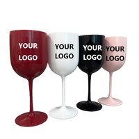 Verres à vin en plastique en gros, incassables, résistants aux chocs, réutilisables, adaptés aux aliments, compatibles lave-vaisselle, pour anniversaires et fêtes, 16 oz