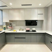 Système de cuisine et de garde-manger modulaire personnalisable en aluminium et verre, style minimaliste, pour les grossistes mondiaux