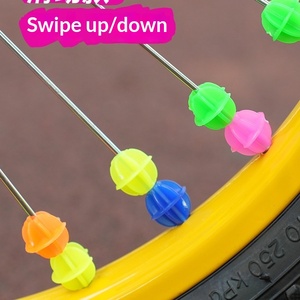 จักรยานเด็ก ลูกปัดหลากสี จักรยานทรงตัว พลาสติก ไฟกลางคืน รูปหัวใจ ขอบล้อรูปผีเสื้อ อุปกรณ์ตกแต่ง - Product Image 3