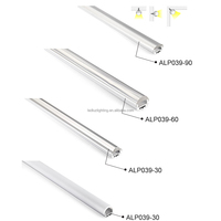 Profilé d'éclairage LED linéaire en aluminium pour montage en surface, pour armoires d'angle et étagères, 30 ° /60 ° /90 °   Options de poutres avec couvercle rond