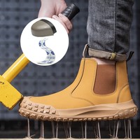 Chaussures de protection du travail Anti-impact Anti-crevaison Semelle en caoutchouc antidérapante pour hommes Chaussures de sécurité au travail résistantes à l'usure