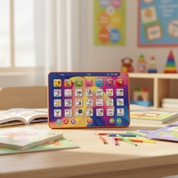 Mini machine d'apprentissage éducative musicale en anglais pour enfants - Tablette en plastique à piles avec fonctions d'apprentissage pour les 2-4 ans