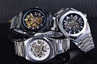 Forsinning — montre bracelet squelette mécanique de luxe, automatique, à enroulement, marque populaire, Vintage, pour hommes