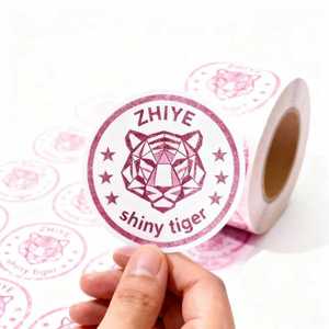 Adesivo impermeabile privato trasparente logo foglio d'oro adesivi di carta stampa personalizzata etichetta stampata a caldo trasparente lamina d'oro adesivo - Product Image 3