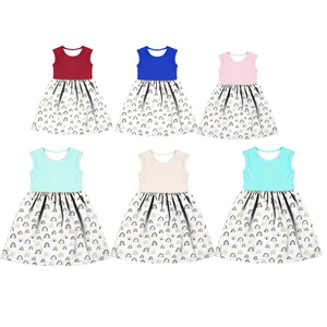 Cómodo cuello redondo y A-lineskirt sin mangas vestido de color <span class=keywords><strong>azul</strong></span> <span class=keywords><strong>cielo</strong></span> <span class=keywords><strong>para</strong></span> niña - Product Image 1
