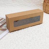 Boîte à tiroir pour biscuits au chocolat et macarons, boîte à dessert personnalisée en carton kraft blanc écologique avec fenêtre