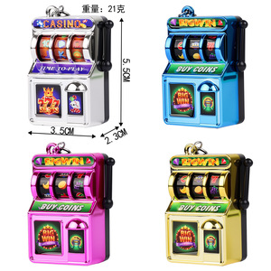 Pendentifs porte-bonheur amusants en forme de machine à sous, breloques de <span class=keywords><strong>casino</strong></span>, jouets machine à sous, porte-clés Las Vegas, porte-clés machine à sous - Product Image 5